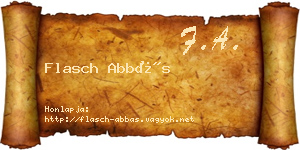 Flasch Abbás névjegykártya